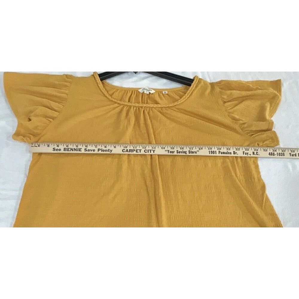 Max Studio London Yellow Knit Round Neck Short Sleeve Pullover Blouse 1X 0084 - Picture 8 of 12